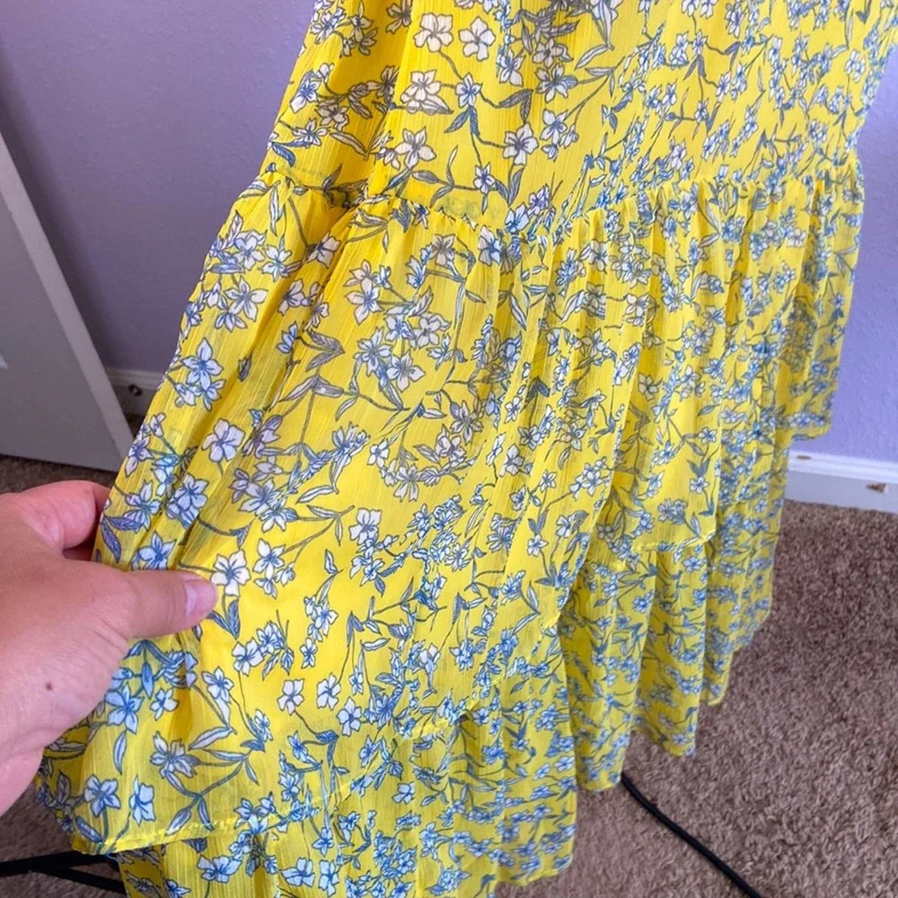 Banana Republic Yellow Floral Maxi Dress - Size 8 - Picture 7 of 10